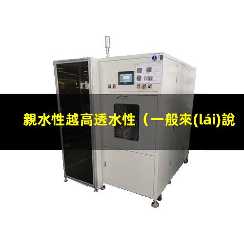 親水性越高透水性